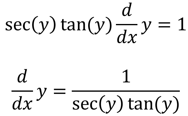 Proof Of The Derivative Of Arcsec(x)