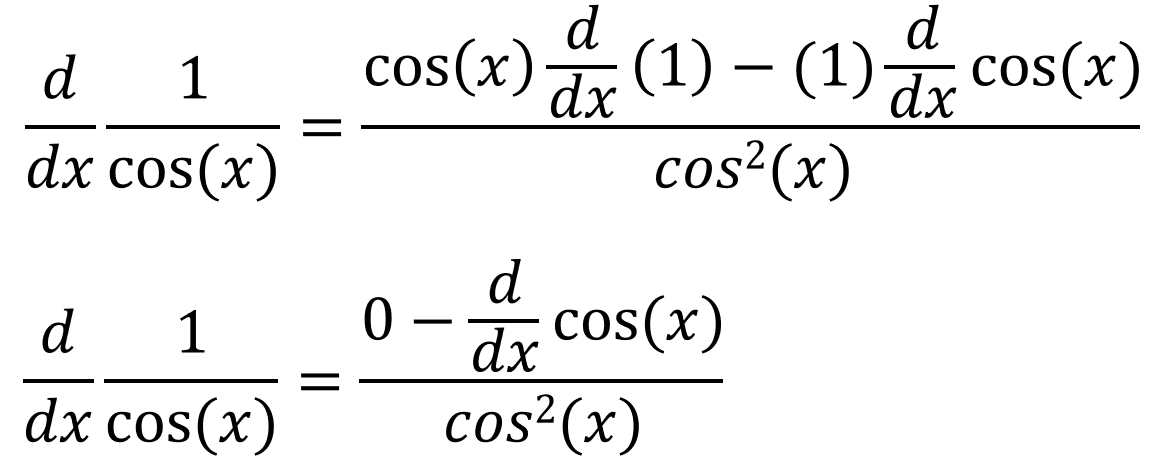 Differentiation of sec(x) and cosec(x)