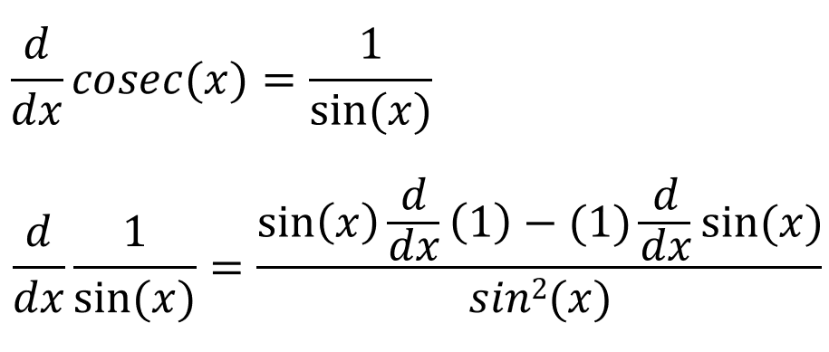 Differentiation Of Sec X And Cosec X