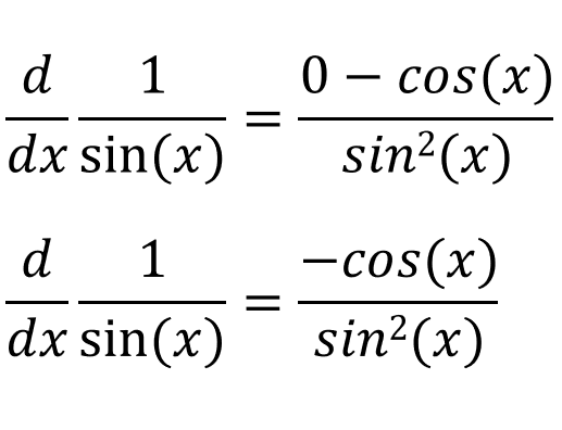 Differentiation of sec(x) and cosec(x)